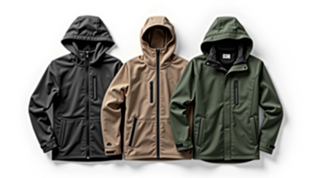 Layered clothing items arranged showing moisture-wicking base layers, insulating mid-layer, and waterproof jacket